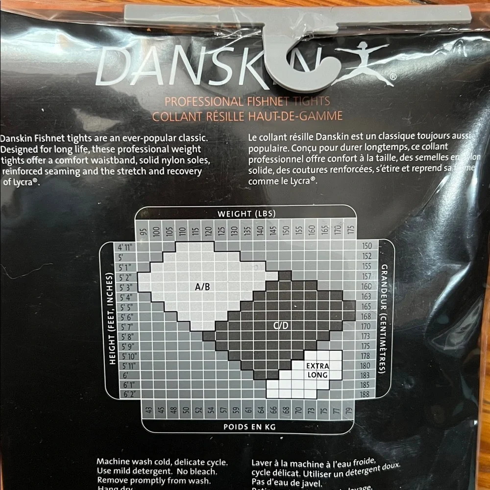 Danskin Platinum Black Footed Fishnets C/D Style 203 - Picture 7 of 7